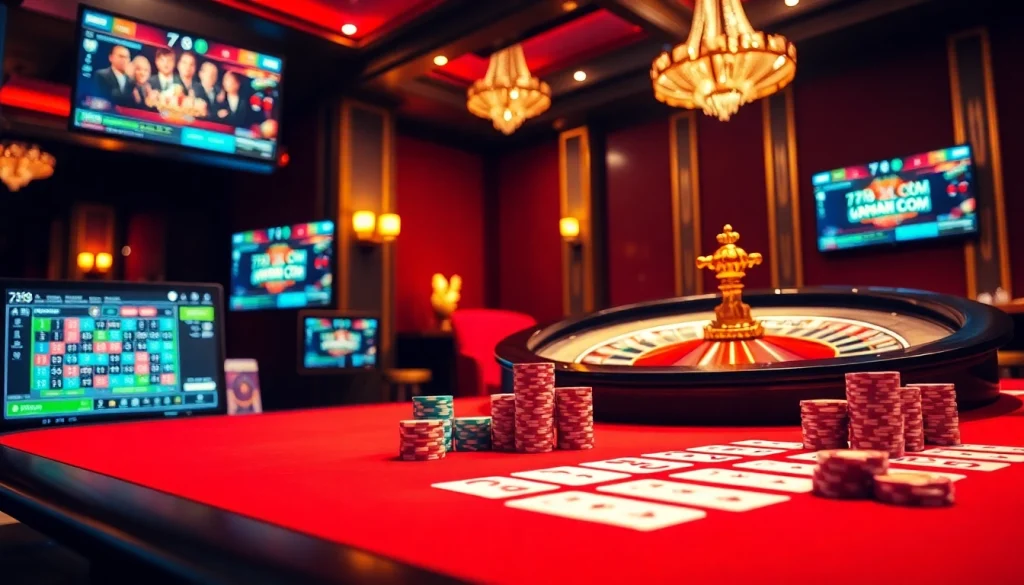 Engaging poker game at a luxury casino highlighting the excitement of 789F COM gaming.