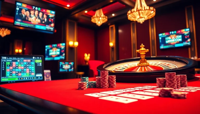 Engaging poker game at a luxury casino highlighting the excitement of 789F COM gaming.