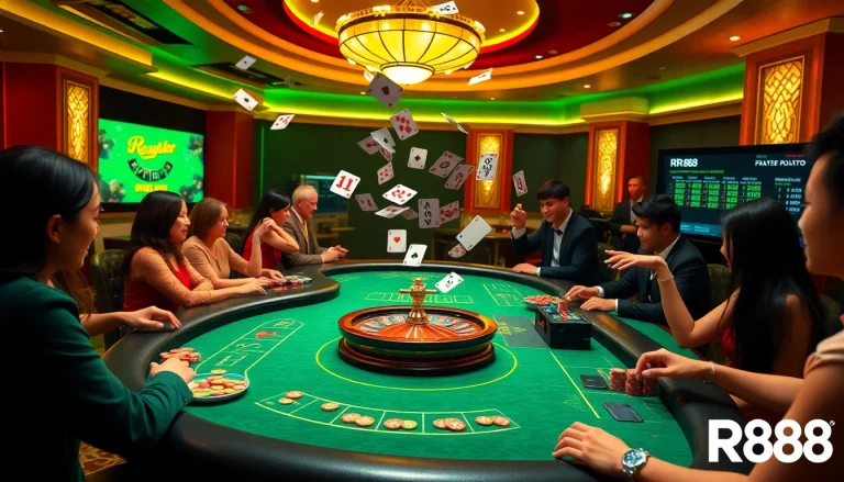 Experience the thrill of RR88 with vibrant casino action featuring poker and roulette.