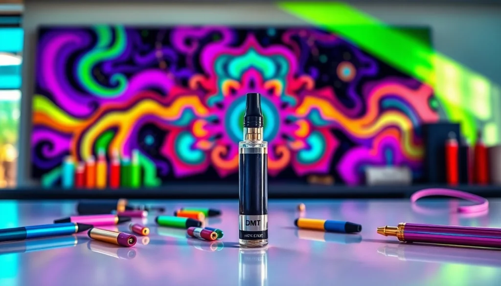 Buy DMT cart in an artistic display highlighting its unique features and psychedelic effects.