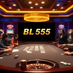 Engage with Nhà cái BL555 at a chic casino setting showcasing online gaming excitement.