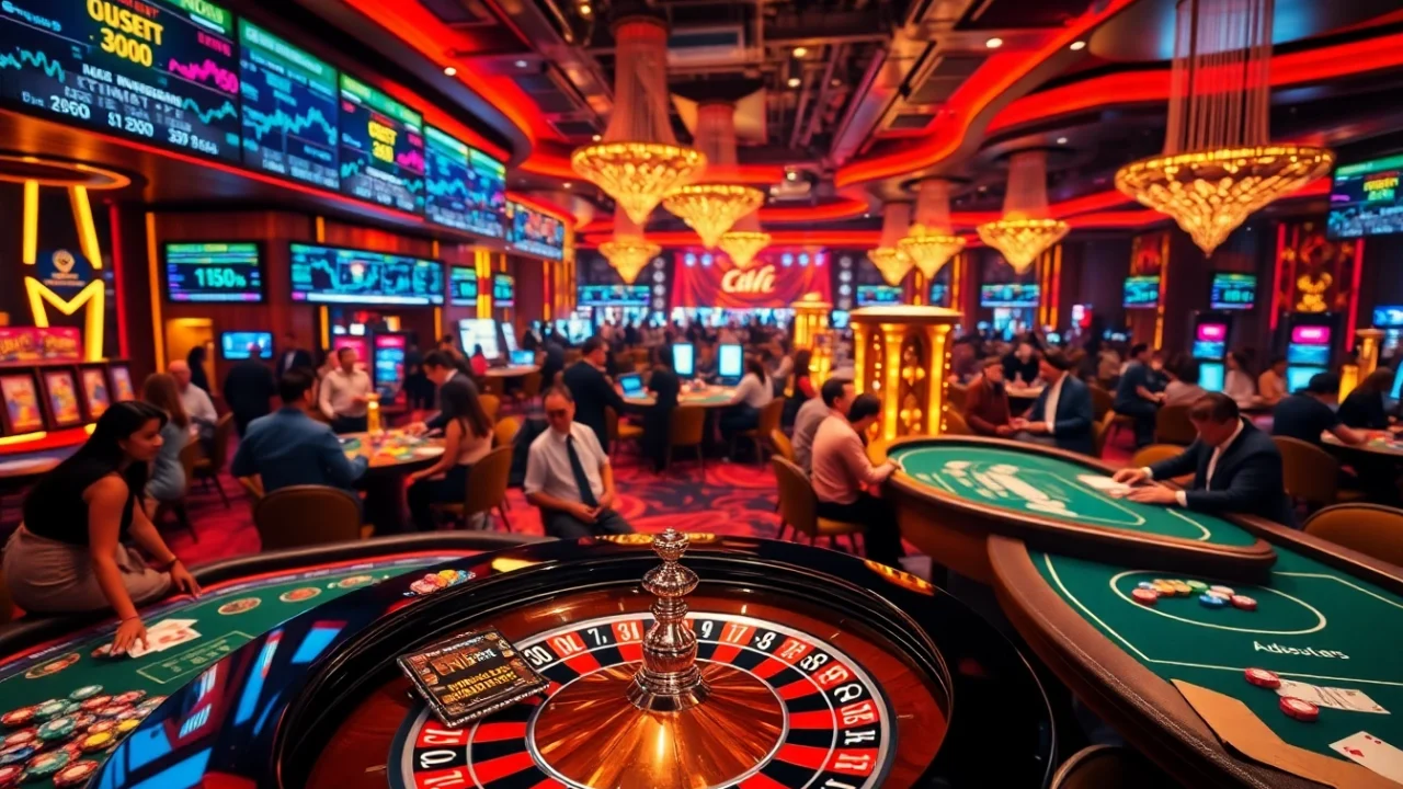 Engaged players in a vibrant casino depicting the meilleur casino crypto experience.