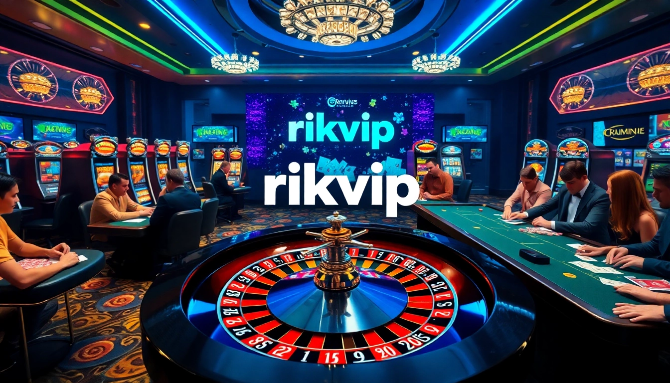 Experience thrilling games at rikvip, featuring vibrant casino tables and engaging players.