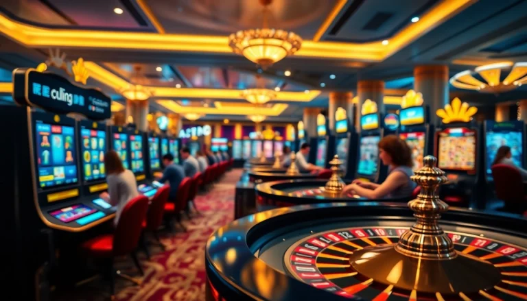 Vibrant casino en ligne francais environment showcasing games, players, and excitement.