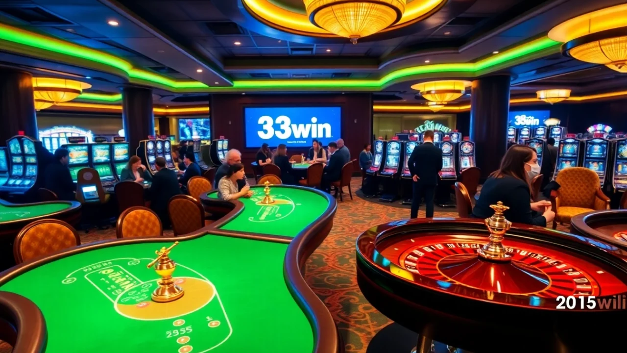 Experience the thrill of gaming at 33win, featuring vibrant casino tables and exciting promotions.