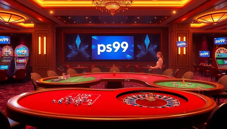 Experience the excitement of online gambling with the Link mới nhất ps99 showcased in a vibrant casino setting.