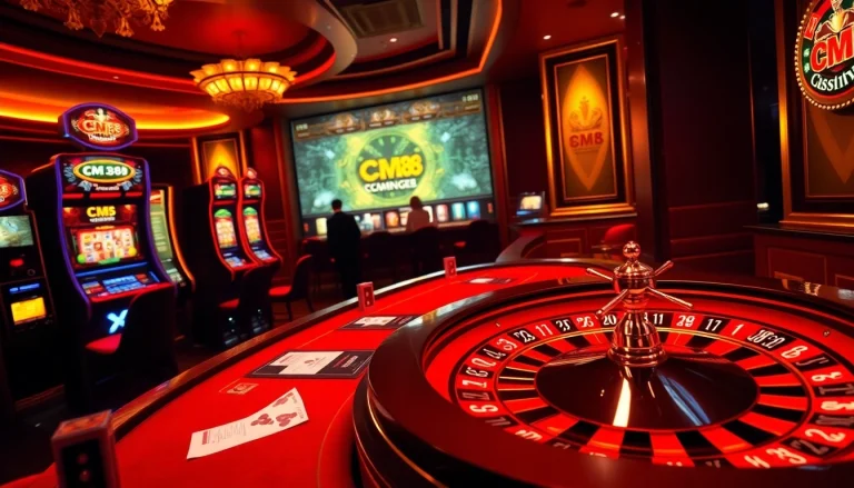 CM88 online gaming table featuring vibrant poker chips and roulette action.